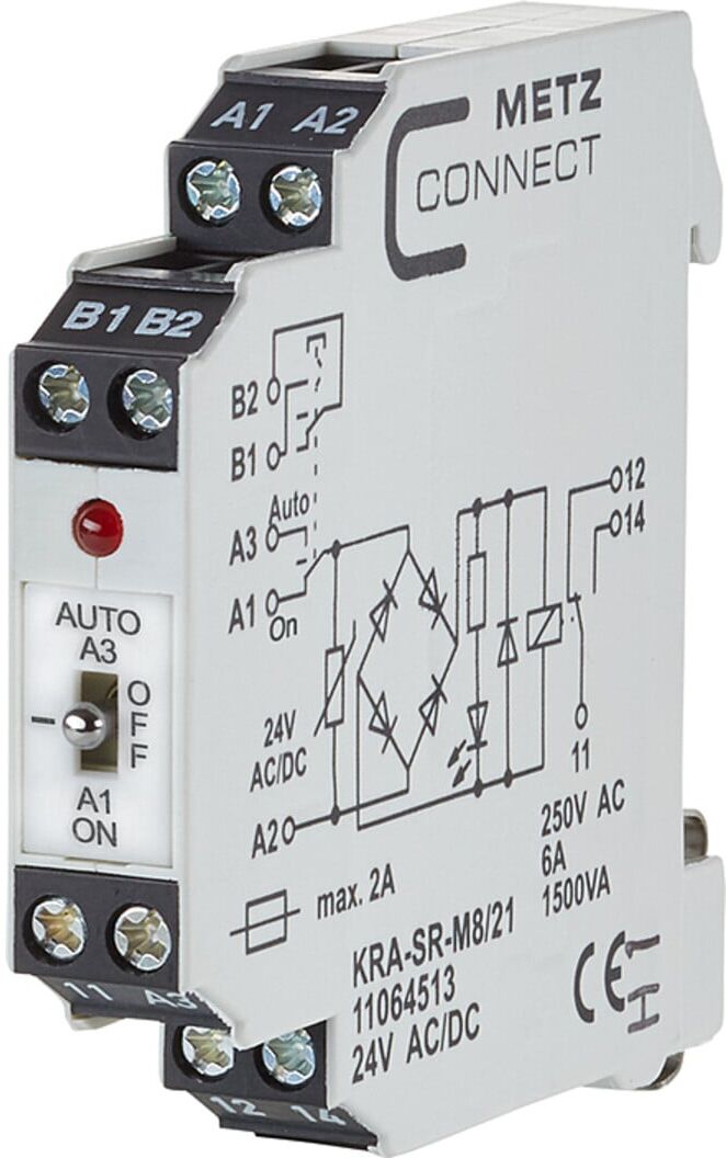BTR NETCOM Koppelbaustein KRA-SR-M8/21 24VACDC ; Metz Connect (11064513)