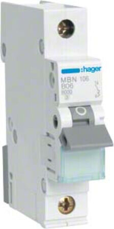 Hager Disjoncteur unipolaire B-6A, 6kA MBN106 (MBN106)