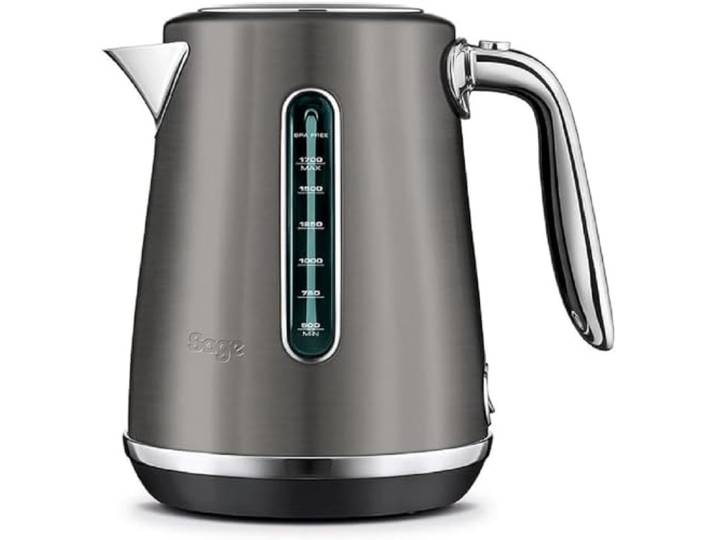 Sage The Soft Top Luxe, Wasserkocher, Schwarzer Edelstahl Wasserkocher mit Kontrollanzeige, 1,7 L Fassungsvermögen, Schnelles Sieden, 2400 W, 360° Basis, Sanft Öffnender Deckel