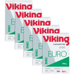 Viking Recycling Flipchart-Papier Blanko Euro 20 Seiten 70 g/m2 5 Stück à 20 Blatt