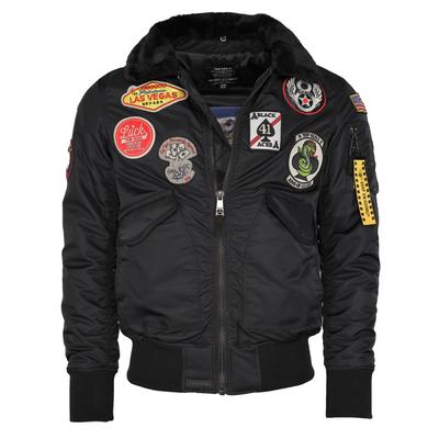 Bomberjacke TOP GUN "TG20213032", Herren, Gr. 50M, schwarz, Obermaterial: 100% Nylon . Lining: 100% Polyester . Strick: 100% Polyester .Filling: 100% Polyester, Jacken Bomberjacke