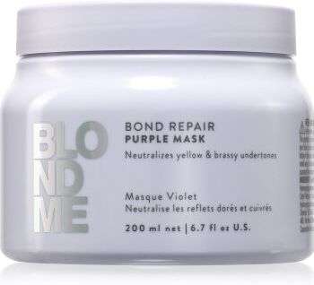Schwarzkopf Professional Blondme Bond Repair Purple Mask máscara para cabelo neutraliza tons amarelados 200 ml. Blondme Bond Repair Purple Mask