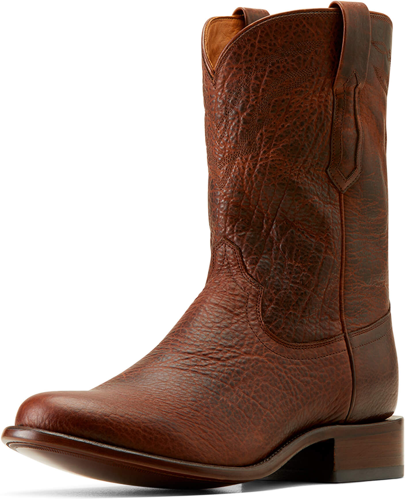 Men's Bench Made Clanton Cowboy Boots in Saddle Brown Bison Leather, Size: 8 D / Medium by Ariat