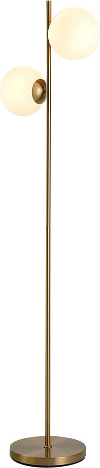HOMCOM Vloerlamp met ronde glazen lampenkappen en stalen constructie