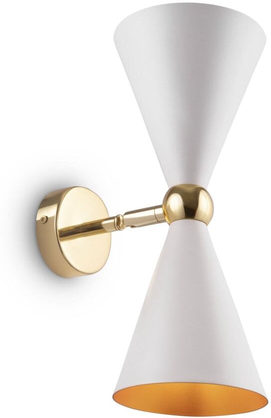 Maytoni Aplique de pared 2 luces moderno dorado con tulipas blancas