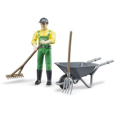 bruder 62610 bworld Landwirt mit Zubehör