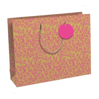 Clairefontaine 6x Geschenktasche Kraft Shopping, Néon, 37,3x11,8x27,5 cm - Rosa 30669-6C