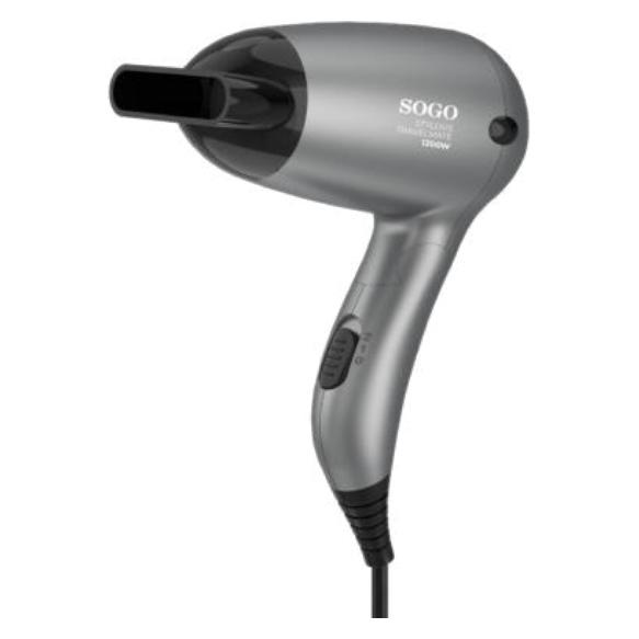 Sogo Foldable and Lightweight Travel Hair Dryer with DC Motor, 12 (1200 W) (SOGO106)