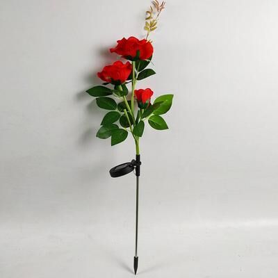 HomeDecorAndMore LLC Solar Powered LED Rose Light Red 2 Pack