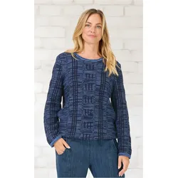 Baumwoll-Pullover in Muster blau in Größe 40/42 von DW-Shop, Blau, 40/42