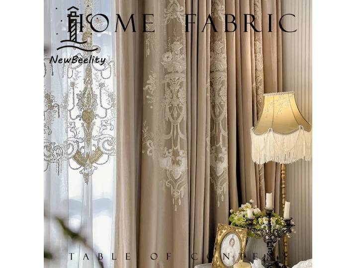 Rideaux en velours colorés brodés en dentelle, pour salon, chambre à coucher, balcon, rideaux de Villa personnalisés
