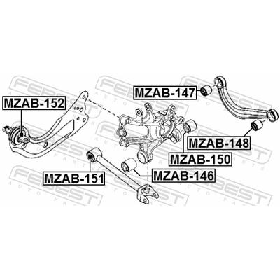 FEBEST Lagerung, Lenker Hinterachse unten MZAB-150 für HONDA MAZDA