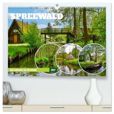 Eine Kahnfahrt im Spreewald (hochwertiger Premium Wandkalender 2027 DIN A2 quer), Kunstdruck in Hochglanz