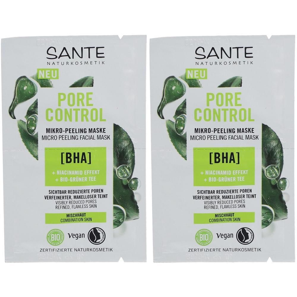 Pore Control Mikro-Peeling Maske BHA & grüner Tee 2x 2x8 ml Gesichtsmaske