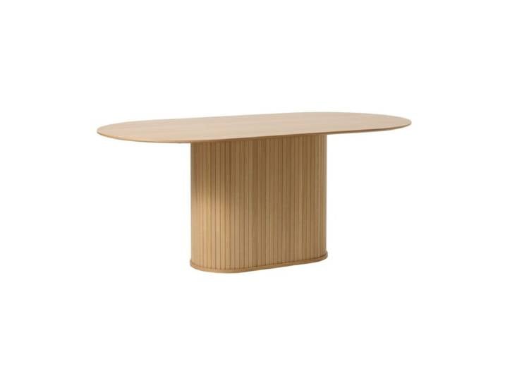 Liadomo Nola Esstisch Lamellenoptik - Eiche Furnier Natur Esszimmer, Esstisch, Eiche Furnier Natur oder schwarz, Holzmaserung, ovale Form, Platz für die ganze Familie Natur, Rustikal, Zeitlos