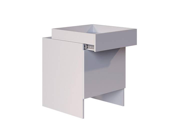Vicco Saugroboterschrank Dustin Weiß 50 x 67.5 cm mit 1 Tür, Holzwerkstoff, Quadratisch, 50x67.5x50 cm, Büromöbel, Aktenschränke