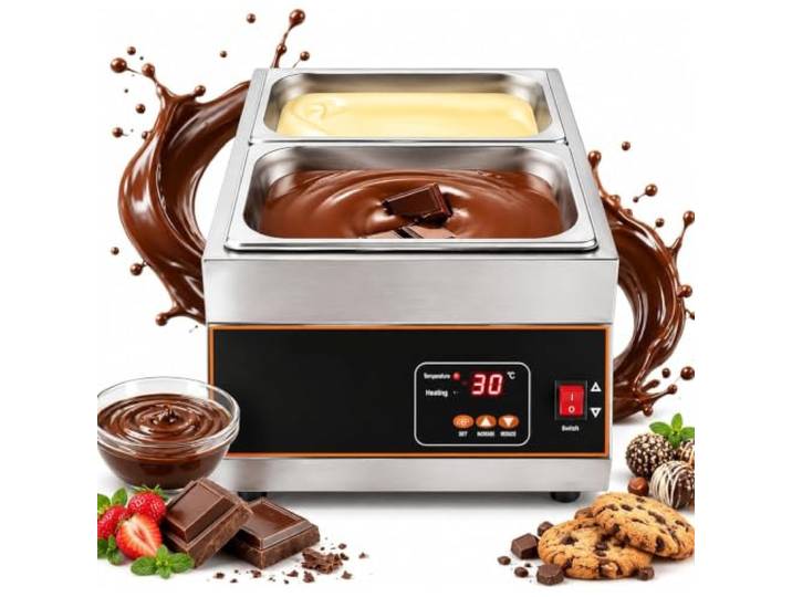 Chocolate Schmelzgefäß,Wasserdichte Beheizte Schokoladenschmelzmaschine 500 W,0-85 ℃ Thermostatheizung,Wasserfreies Trockenerhitzen,Rutschfester Stand Auf der Arbeitsplatte für Milch,Kaffee,Käse