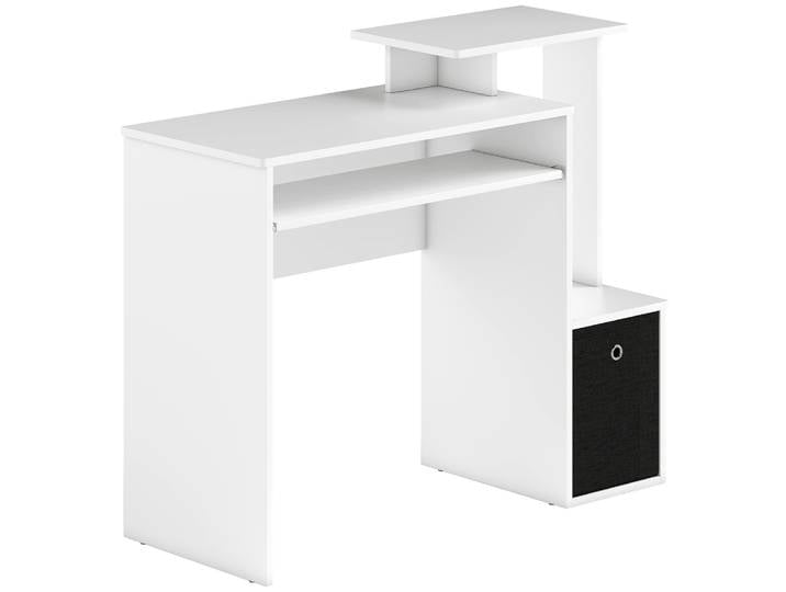 Bureau informatique multimédia étagères noir/blanc