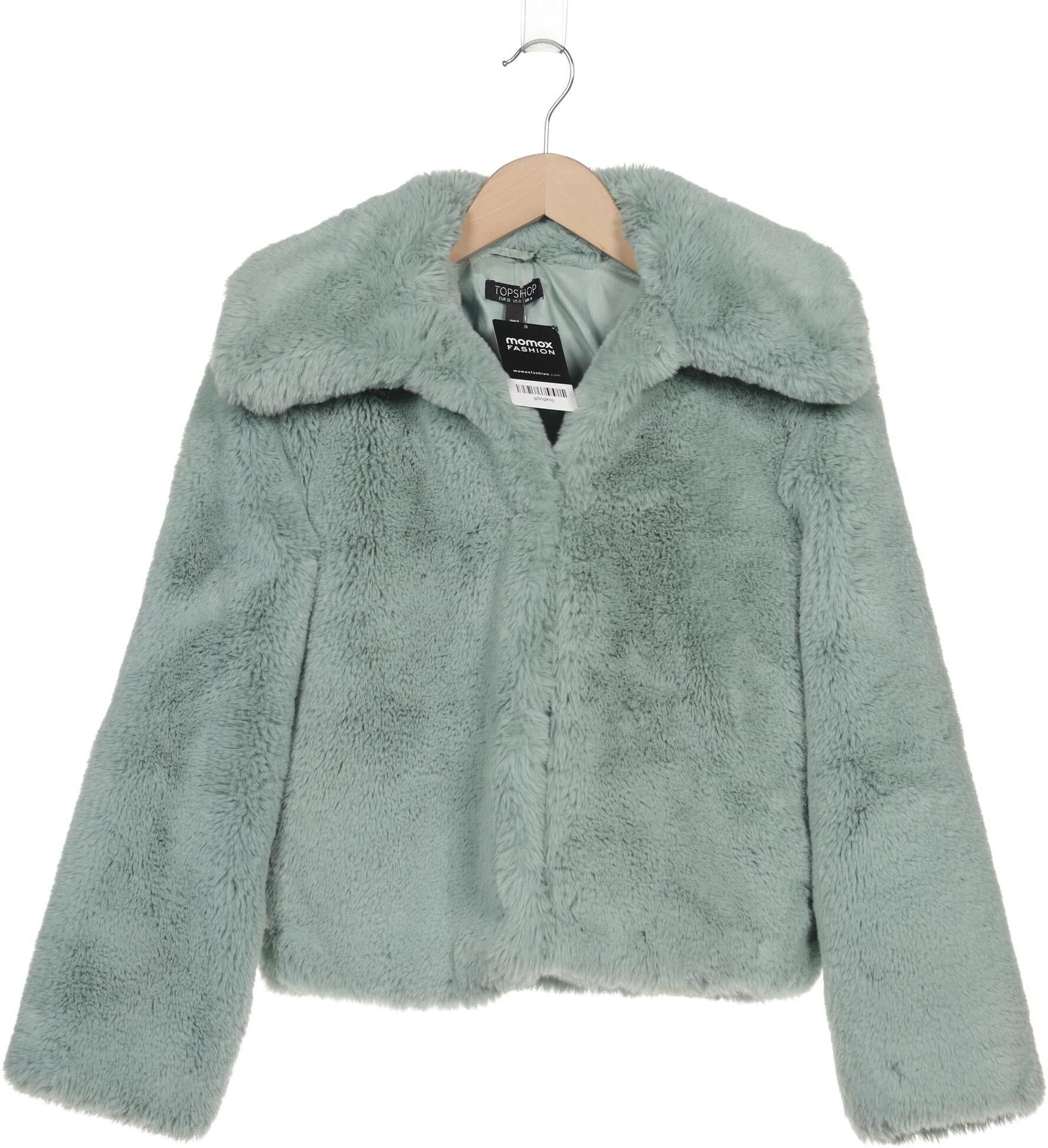 Topshop Damen Jacke, Türkis, Gr. EU 32, Synthetik - Second Hand