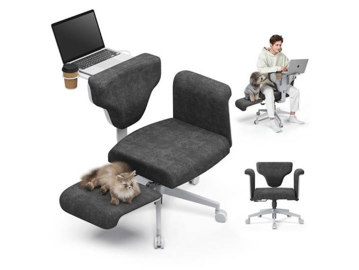 Chaise Multi-postures Avec Accoudoirs NEWTRAL FB-DG Freedom-X - Gris Foncé