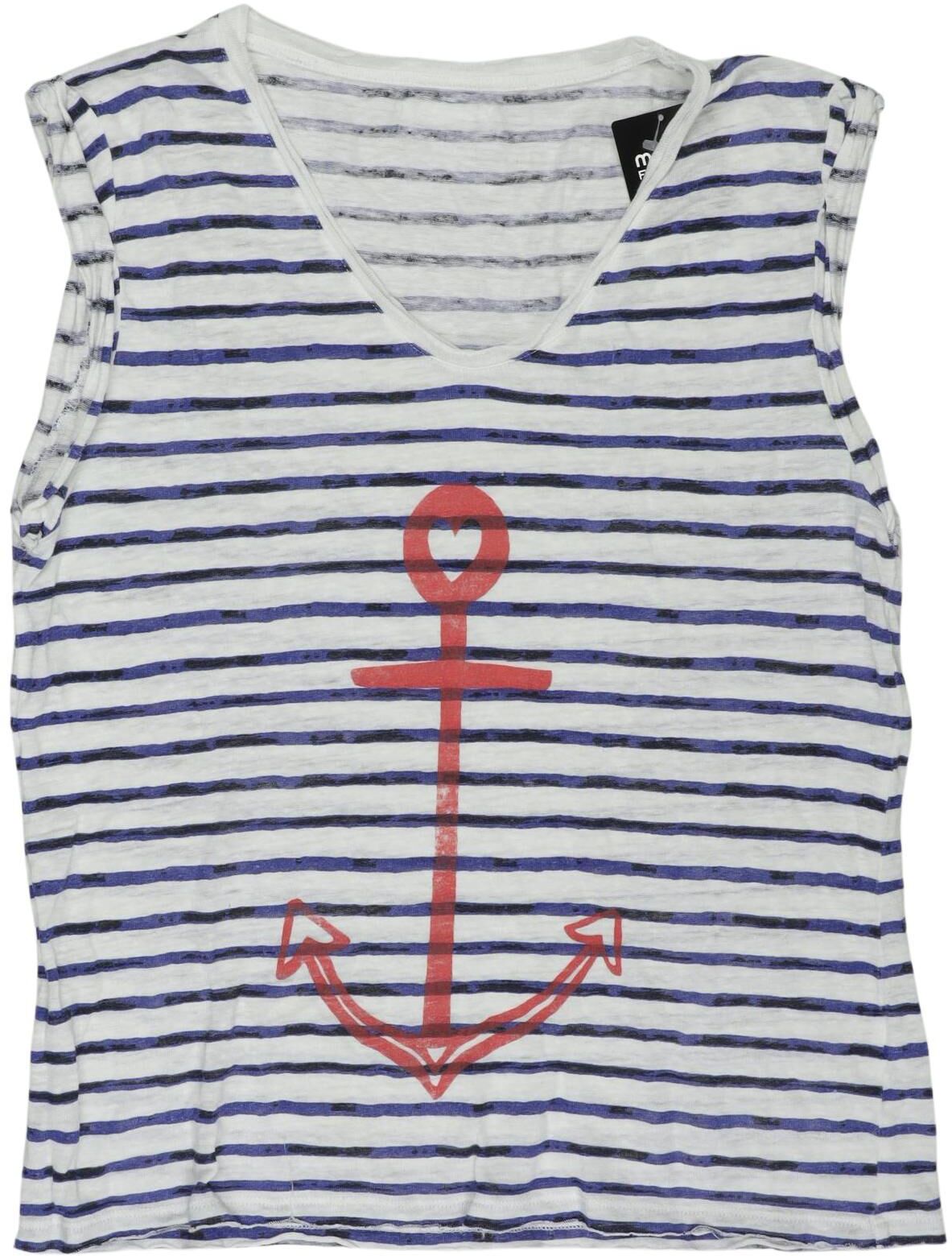 the hip tee Damen T-Shirt, Mehrfarbig, Gr. M, Leinen - Second Hand