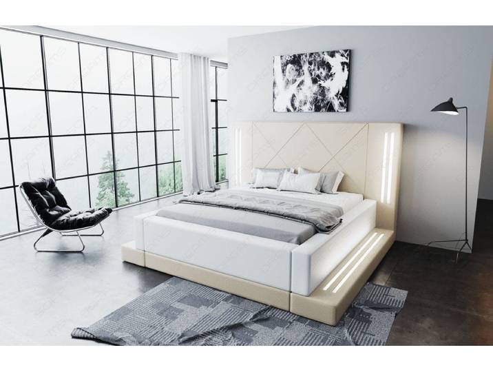 Wasserbett Casoria mit LED und moderner Polsterung