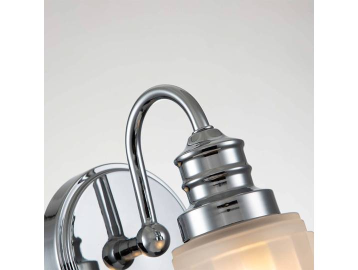 Wandlamp Swell, chroom / zilver, Badkamer, Glas, Wandlamp