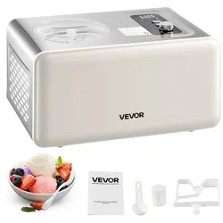 VEVOR automatische Eismaschine 2 QT mit eingebautem Kompressor (150 W) kein Vorgefrieren, Ice Cream Maker mit 3 Modi, elektrischer Eismaschine Frozen Sorbet Maker für die Küche zu Hause