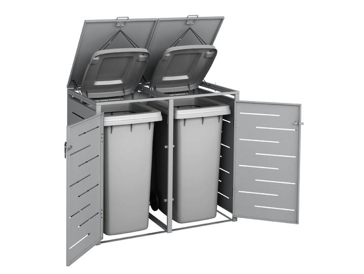 Mülltonnenbox 480L silber