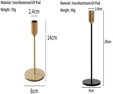 Uplift Treasures 2 Piece Gold Metal Candle Holder Set For Home Decor 3 2pcs