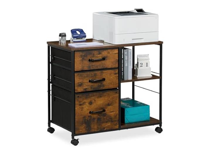 Relaxdays Rollcontainer Industrial-Design, braun/schwarz