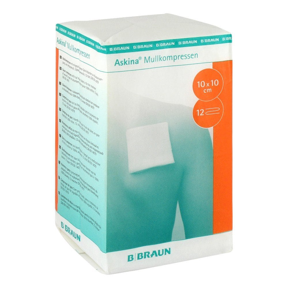 B. Braun Melsungen AG Askina Mullkompressen 10x10 cm 12fach unsteril 06874579