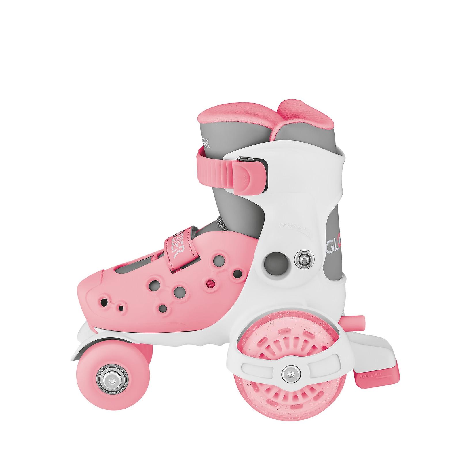 GLOBBER LEARNING SKATES – Quad-Skates für Kinder, verstellbar Gr.26-29, ABEC 9, pastellrosa