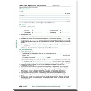 RNK Mietvertrag 553/10, DIN A4, für Garagen, 8-seitig, 10 Stück