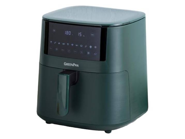 GreenPan Bistro Heißluftfritteuse 7,2 L, 11 Programme, Grün 1650 W, LED-Touchscreen, 11 Programme, 40–200 °C, Vorheizen & Warmhalten, Antihaftbeschichtung