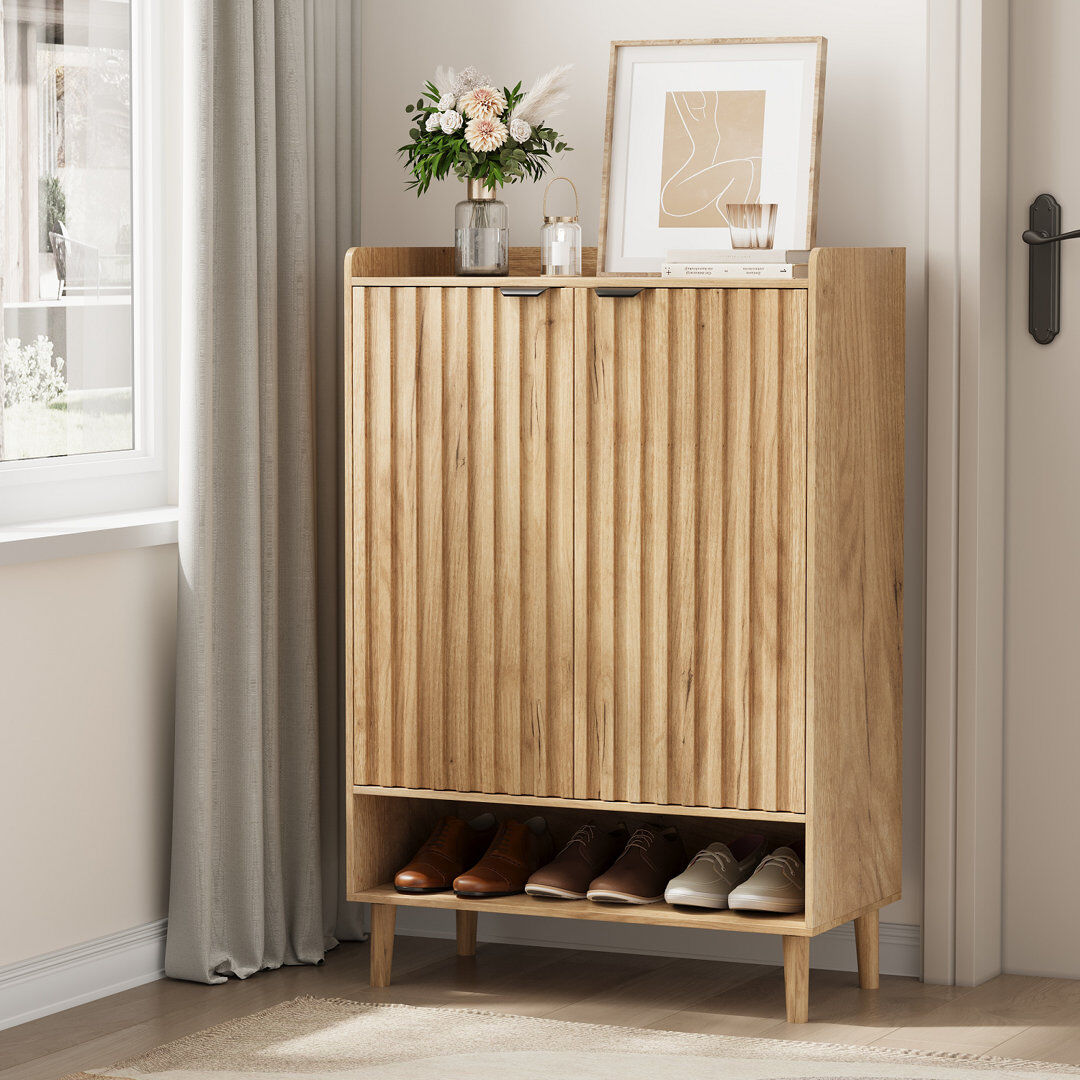Blue Elephant 24 Pair Shoe Storage Cabinet Beige 24