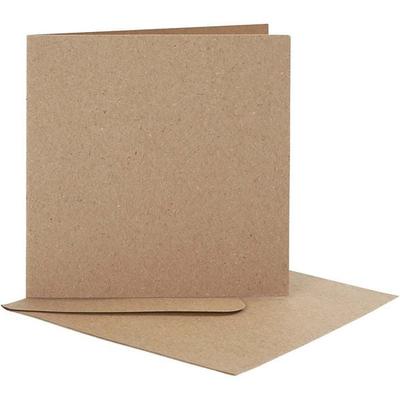 Creativ Company Karten & Kuverts, Kartengröße 12,5x12,5 cm, Umschlaggröße 13,5x13,5 cm, Natur, 10er Set