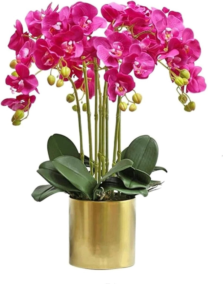 Handgemaakte kunstmatige Phalaenopsis orchidee in de kleur rose rood, hoogte: 60 cm