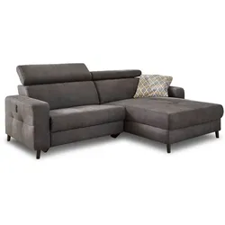 Ecksofa mit Funktion Doppio Mikrofaser Grau Dunkelgrau