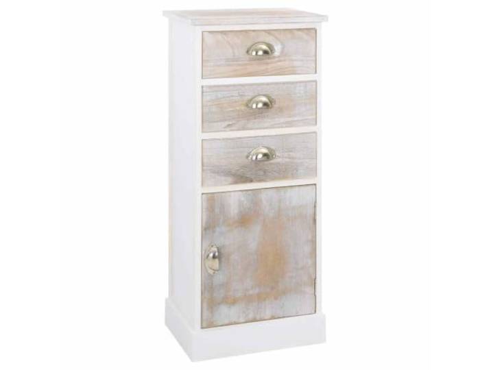 Beistellschrank 38x28x86 cm Massivholz Paulownia mit 3 Schubladen und 1 Massivholz Paulownia, robust, vielseitig, pflegeleicht, einfache Montage, dekorativ, praktisch