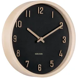 Karlsson, Wanduhr, Wall clock Nervadura small black w. light wood