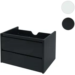 Waschbeckenunterschrank HWC-B19, Waschtischunterschrank Waschtisch Badezimmer, hochglanz Soft-Close 50x60cm ~ schwarz