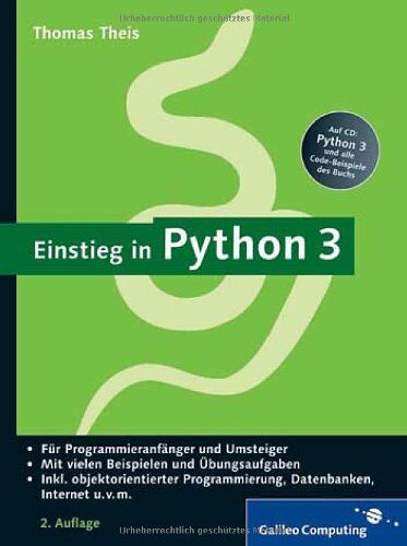 Thomas Theis - Einstieg in Python 3 (Galileo Computing) - Preis vom 10.10.2026 11:48:34 h