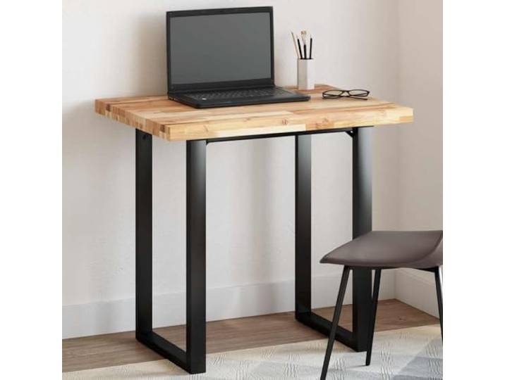 PTUGUOF Tischplatte Rechteckig 80x60x4 cm Massivholz Akazie Unbehandelte Oberfläche, Vielseitig für Esstisch, Bistrotisch, Couchtisch, Pflegeleicht