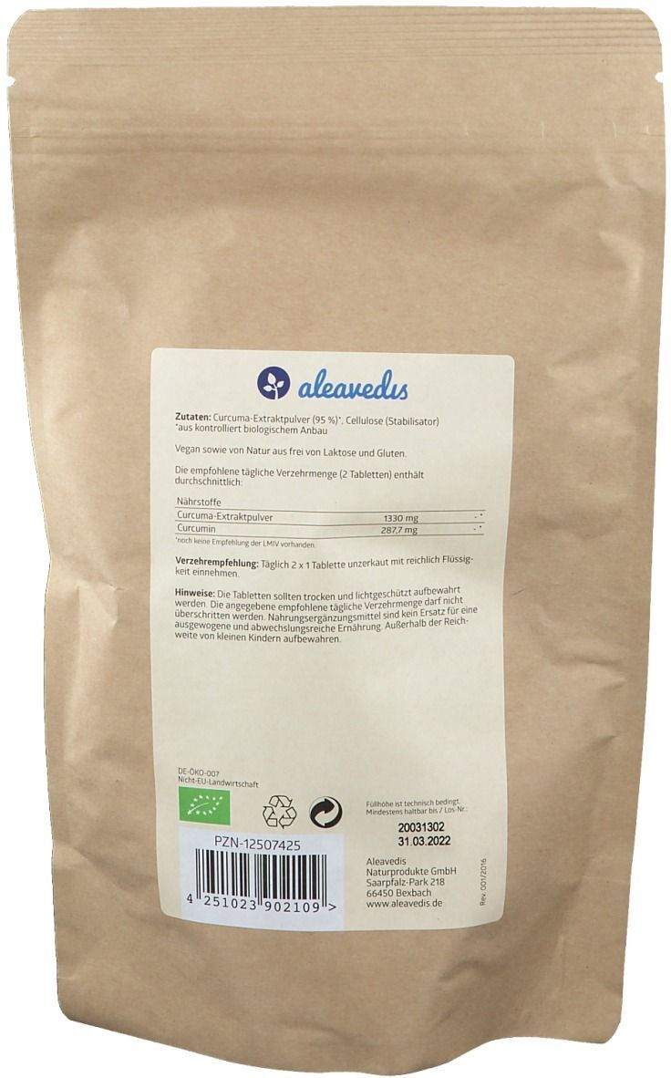 aleavedis Curcuma 600 mg Bio Tabletten St
