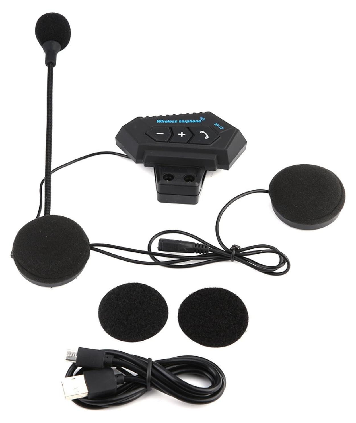 Dripio Bluetooth-headset voor motorhelm, ultradun, handsfree met USB-oplaadfunctie