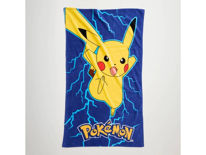 Drap de bain enfant Pokemon®, éponge et velours coton - 320g/m2 - Blancheporte