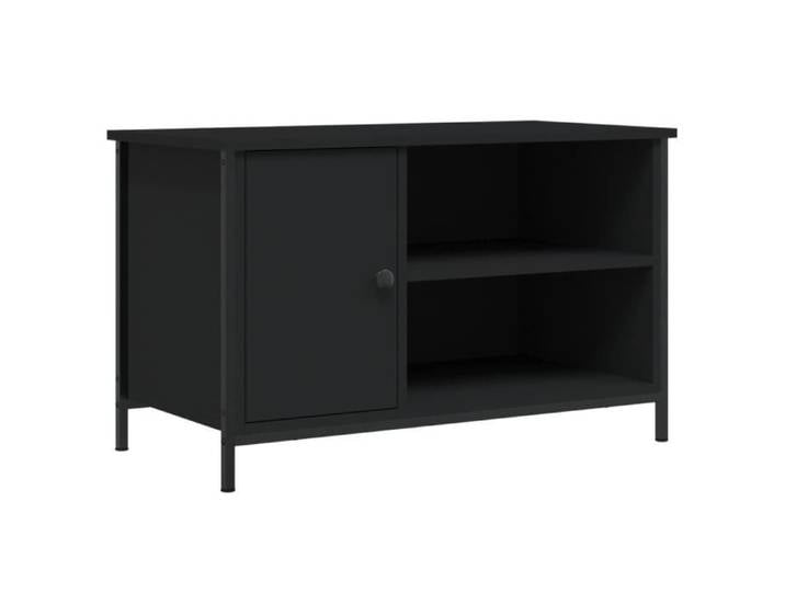 Meuble TV - GAROSA - BAO - Noir - Bois d'ingénierie - 80x40x50 cm