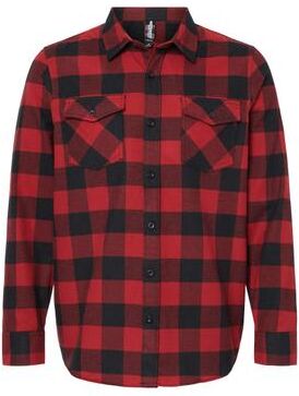 Independent Trading Co. EXP50F Men's Flannel Shirt in Red/Black size XS
