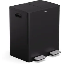 Klarstein EcoVista Mülleimer mit Kompostbehälter Abfalleimer 40 Liter + 3L Kompostbehälter Soft-Close Schwarz